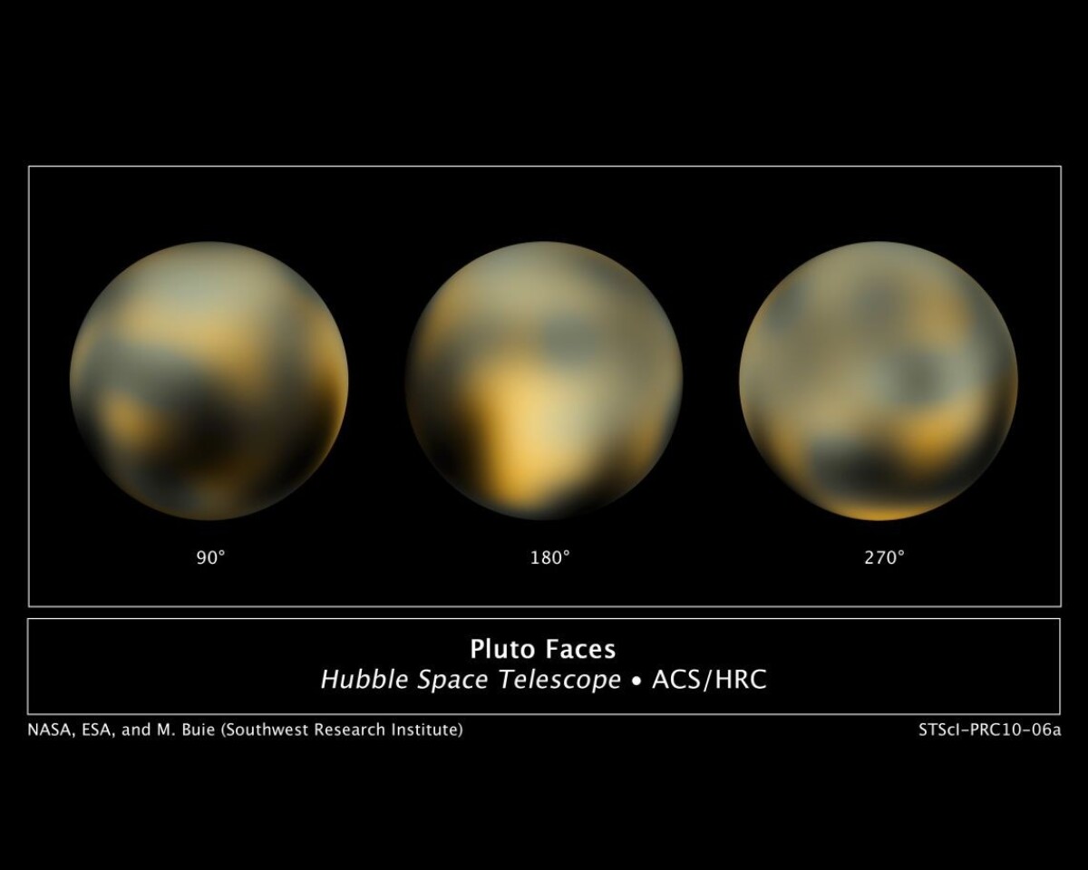 Sezónne zmeny farby a jasu oblastí na povrchu Pluta.