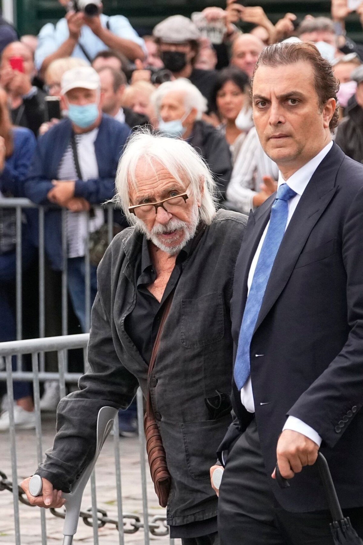 Francúzsky herec Pierre Richard na poslednej rozlúčke s Jeanom Paulom Belmondom.