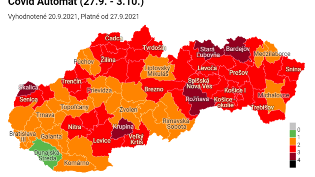 Aktuálne rozdelenie okresov