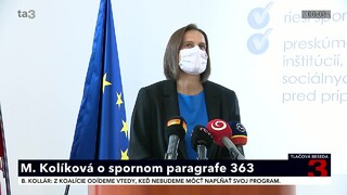 TB ministerky spravodlivosti M. Kolíkovej o spornom paragrafe 363