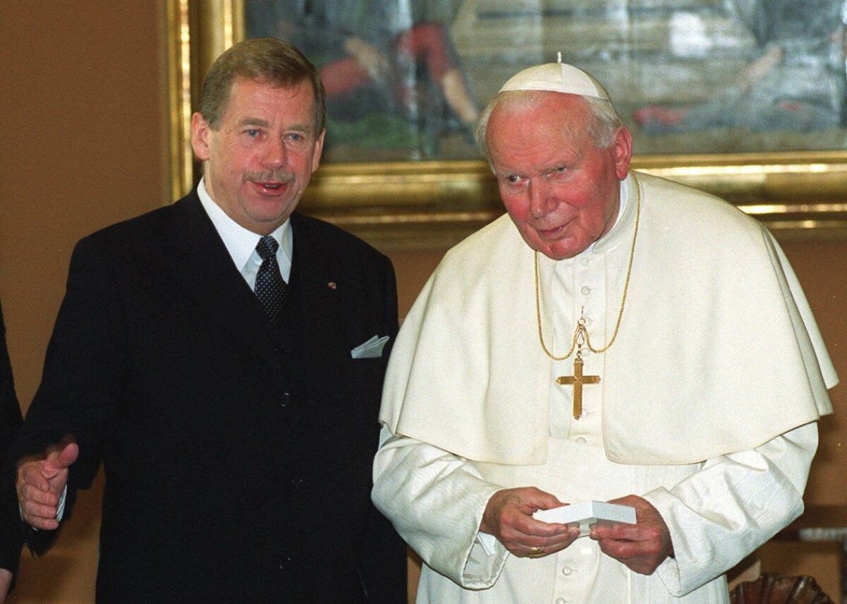 Václav Havel s pápežom Jánom Pavlom II