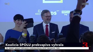 TB českej koalície SPOLU krátko po výhre vo voľbách