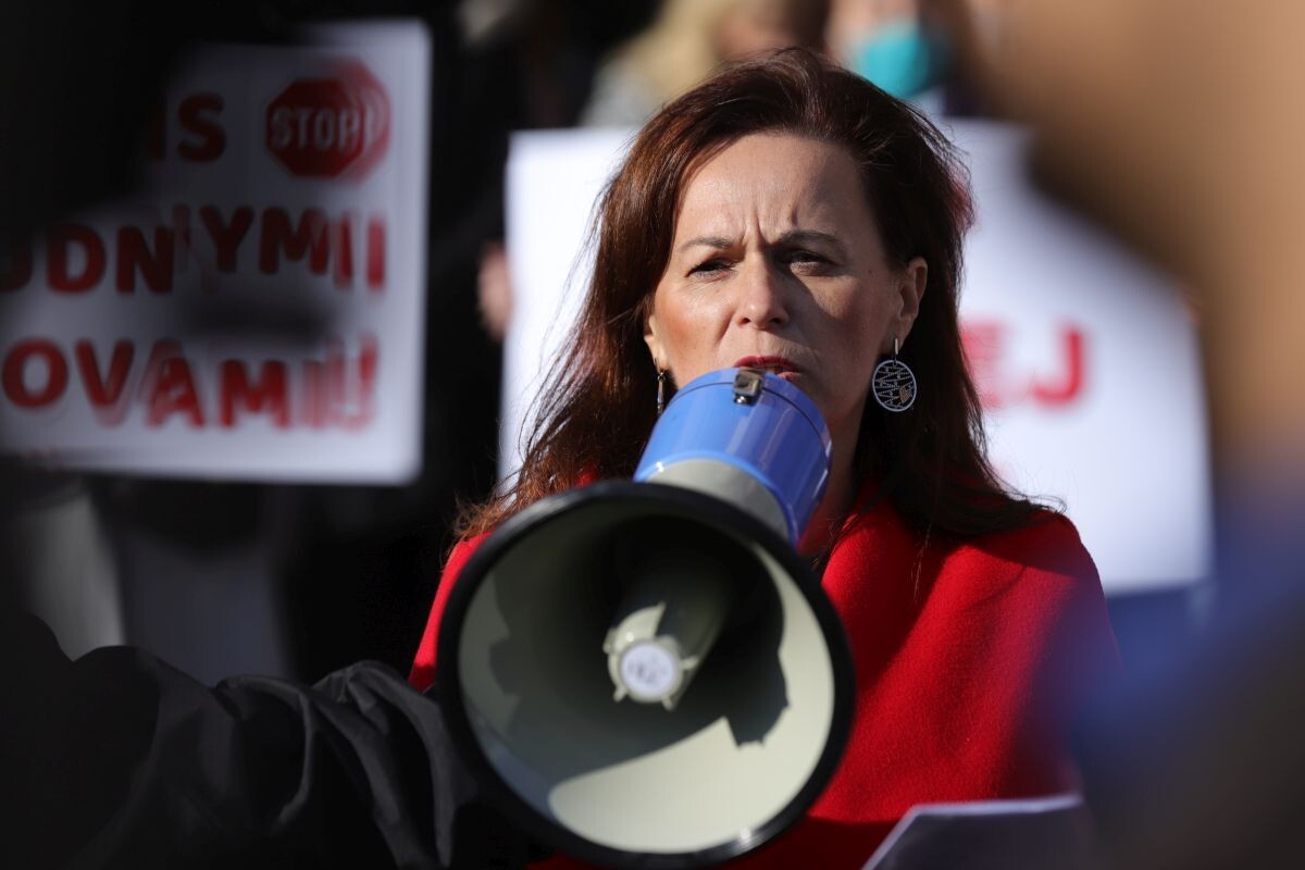 Protest proti súdnej mape.