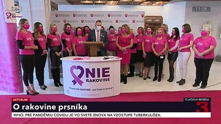 TB predsedu parlamentu Borisa Kollára a zástupkýň organizácie Nie rakovine o začiatku kampane Ružový október