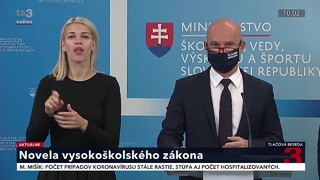 TB ministra školstva B. Gröhlinga o novele vysokoškolského zákona