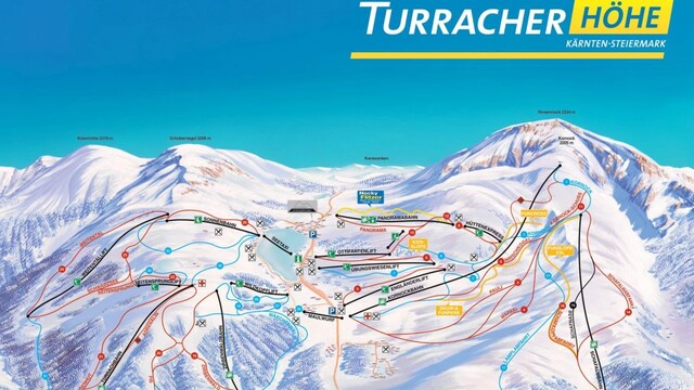 Lyžiarske stredisko Turracher Höhe.