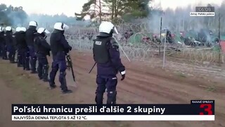 Dve skupiny migrantov mali prejsť cez poľsko-bieloruskú hranicu, poškodili plot a prešli na poľské územie