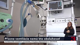 Pľúcna ventilácia je obsadená. Zdravotníci sa dostávajú do ťažkej situácie