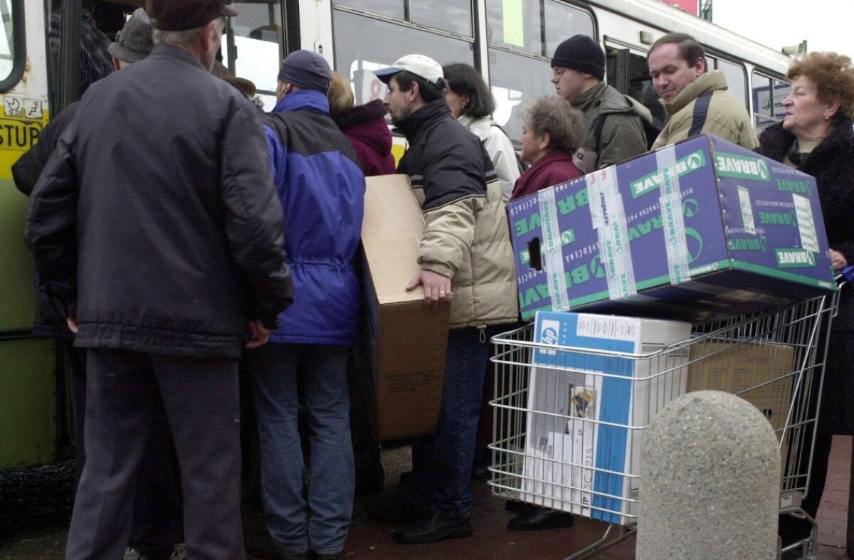 Výpredaj v Žiline v roku 2005