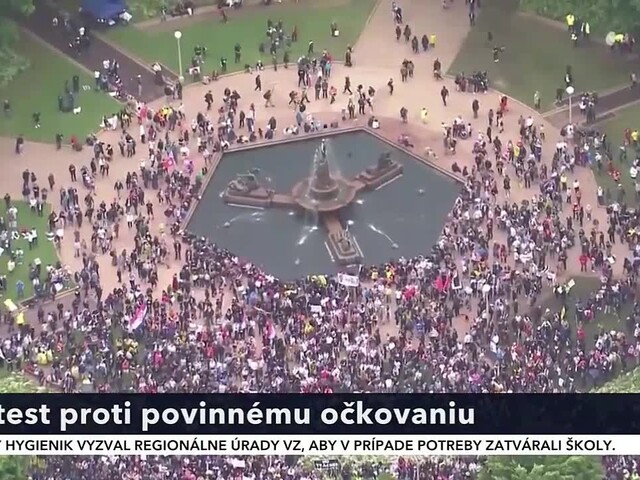 Austrálske ulice zaplnili demonštranti, protestovali proti povinnému očkovaniu