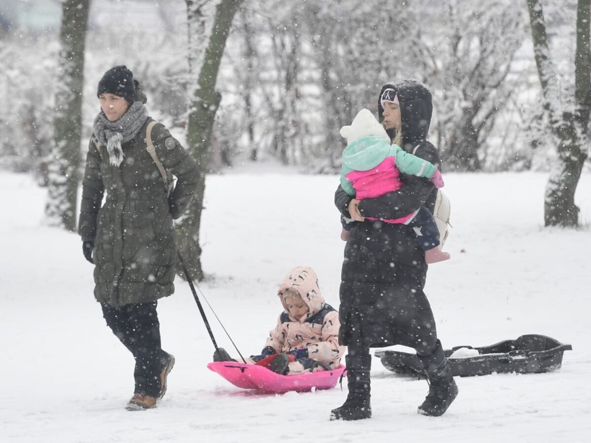 FOTO: Sneh zasypal Bratislavu, na cesty vyrazili na cesty, rodičia s deťmi berú sánky