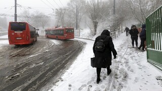 Sneženie na bratislavskej Kolibe.