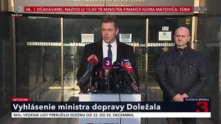 TB ministra dopravy o rozhodnutí Úradu pre verejné obstarávanie, ktorý zrušil zmluvu na vybudovanie časti cesty R2