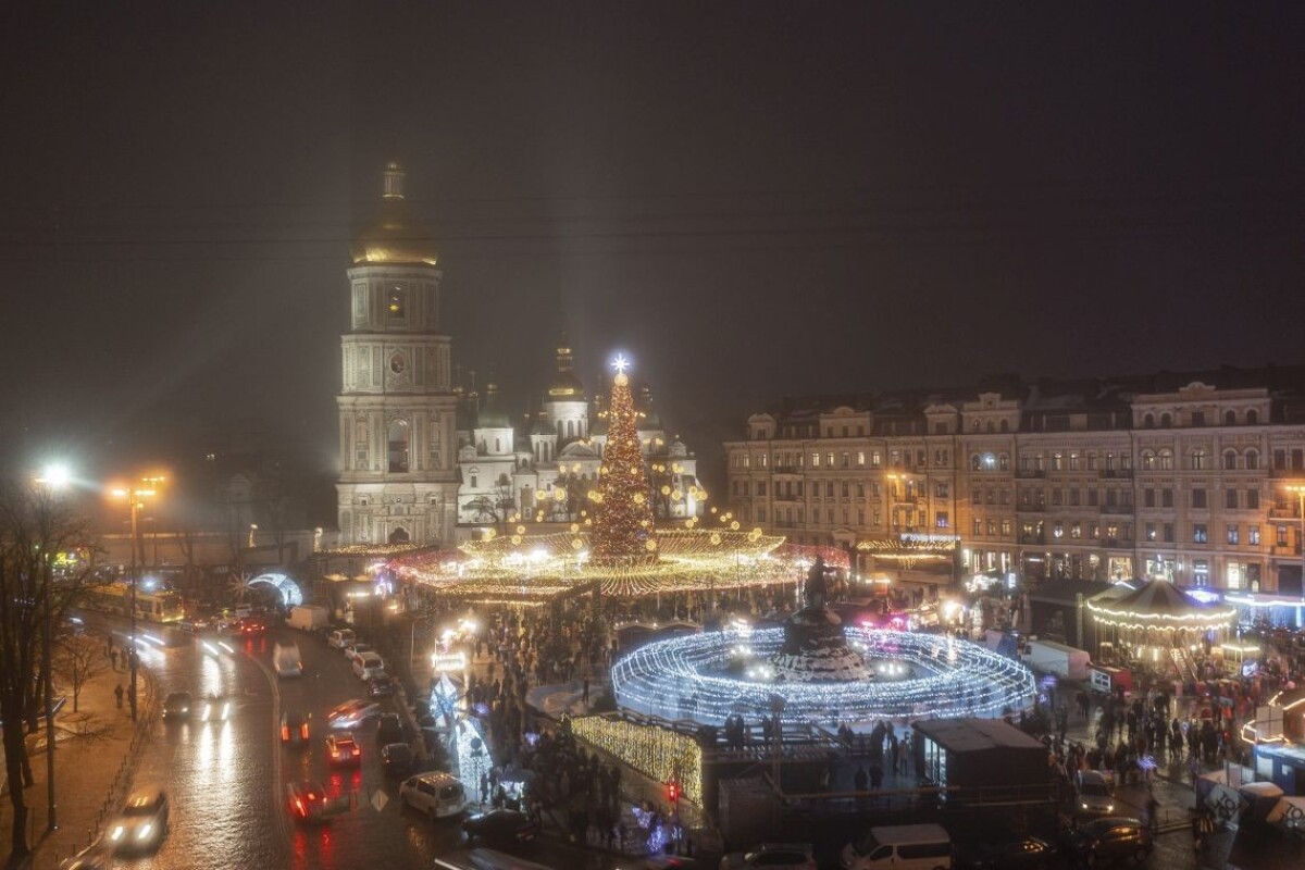 Ukrajina Kyjev Nový rok oslavy