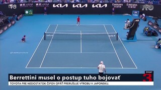 Talian Berretini to nemal ľahké. Aby sa dostal z tretieho kola ďalej, musel poriadne zabojovať