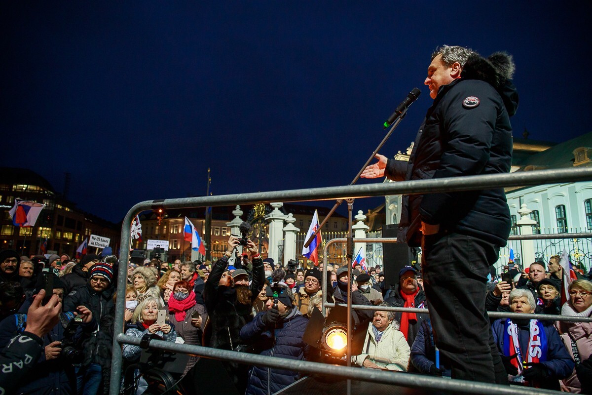Protest proti obrannej dohode s USA