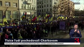 Tisíce ľudí pochodovali Charkovom. Demonštranti vyzývali k zastaveniu ruskej agresie