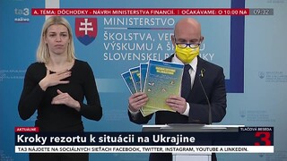 TB ministra školstva B. Gröhlinga o krokoch rezortu k situácii na Ukrajine