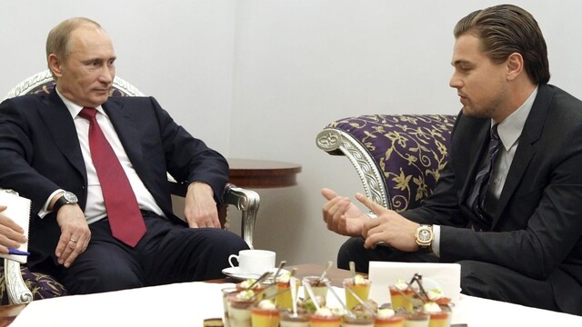 Vladimir Putin a Leonardo DiCaprio.