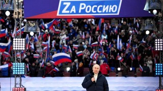 FOTO: Putin vystúpil na moskovskom štadióne. Inváziu na Ukrajine označil za hrdinské nasadenie ruskej armády