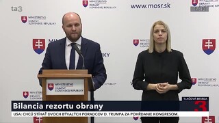 TB ministra obrany J. Naďa o celkovom zhodnotení rezortu za uplynulý rok