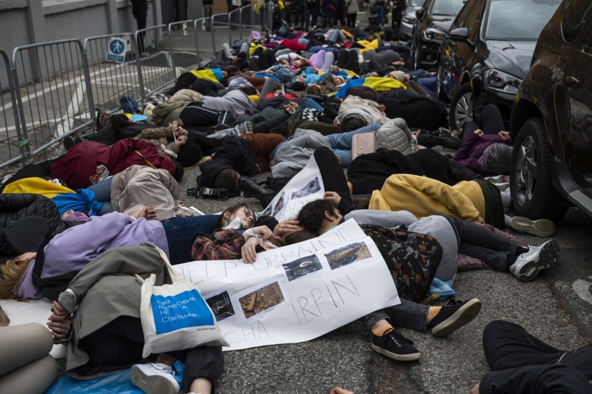 Protest iniciatívy Mier Ukrajine - proti genocíde na Ukrajine