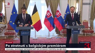 TB premiéra E. Hegera po prijatí belgického premiéra A. De Croo