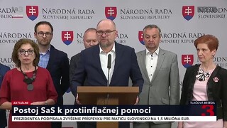 TB strany SaS o protiinflačnej pomoci