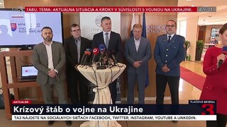 TB Ústredného krízového štábu o situácii v súvislosti s vojnou na Ukrajine