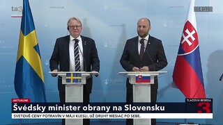 TB ministra obrany J. Naďa a jeho švédskeho kolegu po spoločnom rokovaní