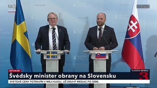 TB ministra obrany J. Naďa a jeho švédskeho kolegu po spoločnom rokovaní