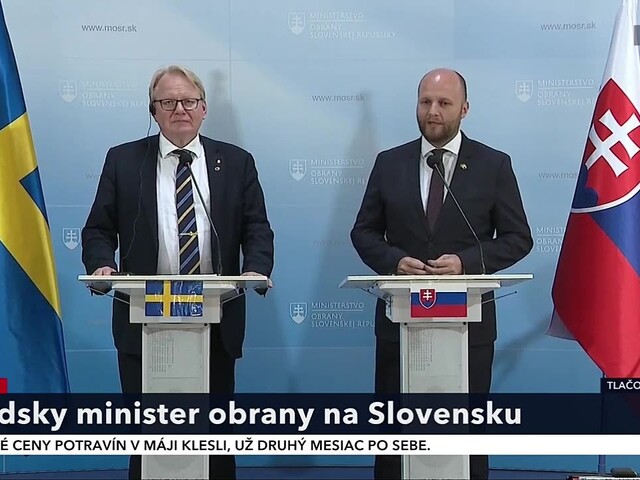 TB ministra obrany J. Naďa a jeho švédskeho kolegu po spoločnom rokovaní