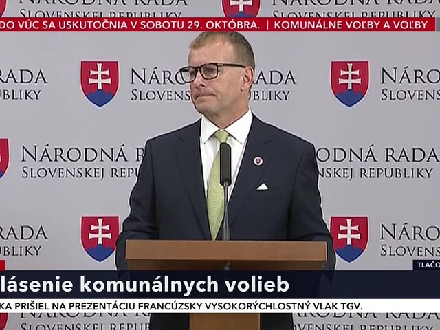 TB predsedu národnej rady B. Kollára o vyhlásení komunálnych a župných volieb