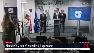 TB ministra financií I. Matoviča a prezidenta finančnej správy J. Žežulku o novinkách vo finančnej správe