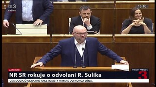 Minister hospodárstva R. Sulík sa vyjadril k návrhu na jeho odvolanie