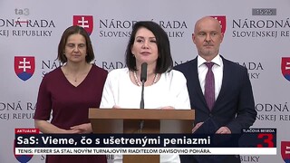 TB predstaviteľov strany SaS o ušetrených financiách v prípade, že nebude prelomené veto