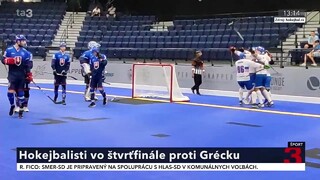 Slovenskí hokejbalisti nastúpia vo štvrťfinále MS proti Grécku