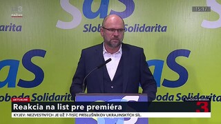 TB predsedu strany SaS R. Sulíka o liste pre premiéra
