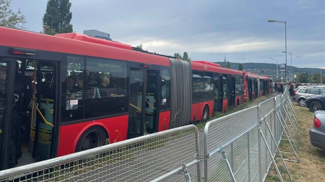 Autobus s fanúšikmi Ferencvárosu