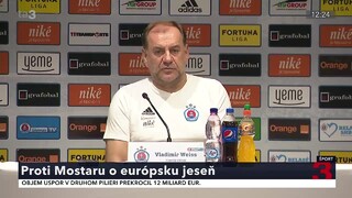 Tréner Weiss verí, že v zápase s Mostarom budú hráči Slovana silnejší v defenzíve a lepší v ofenzíve