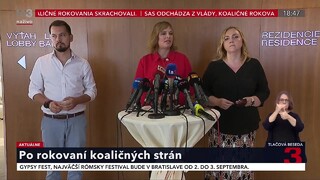 TB ministerky investícií V. Remišovej o vyriešení vládnej krízy