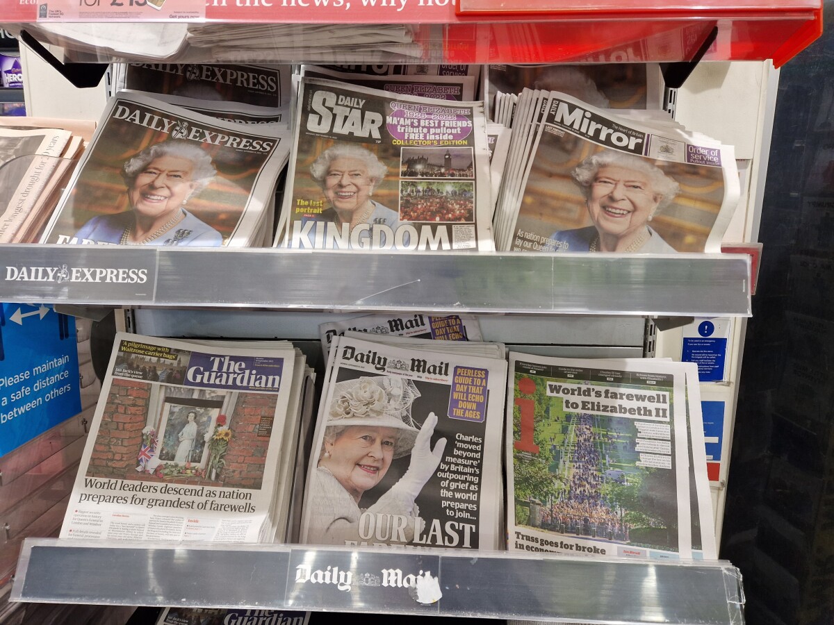 Anglicko smúti, deň pohrebu kráľovnej Alžbety II.