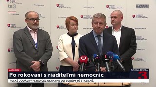 TB ministra zdravotníctva V. Lengvarského a zástupcov nemocníc po rokovaní vlády