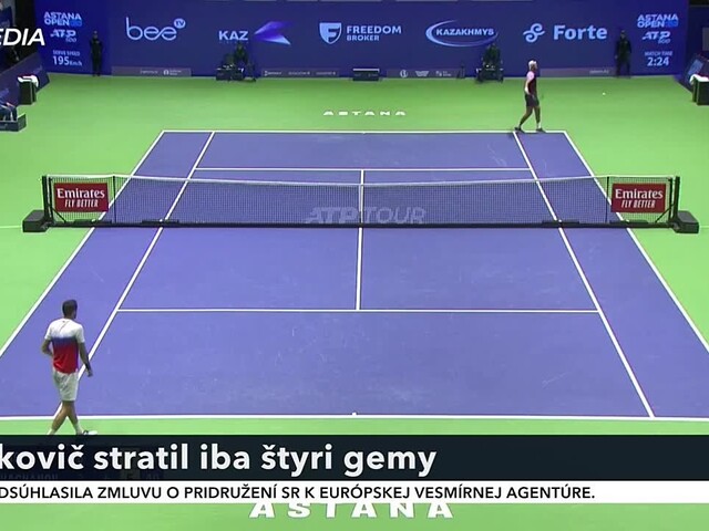Djokovič podal na turnaji ATP v Nur Sultane dobrý výkon a postúpil do štvrťfinále, kde sa stretne s Chačanovom