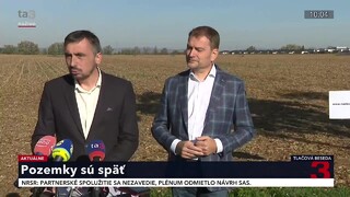 TB generálneho riaditeľa Slovenského pozemkového fondu J. Marosza a ministra financií I. Matoviča o podvodne predaných pozemkoch