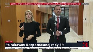 TB predsedu vlády E. Hegera po rokovaní Bezpečnostnej rady Slovenskej republiky