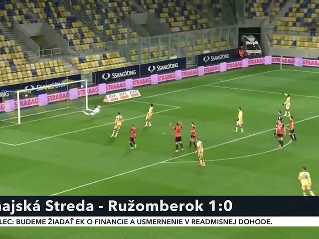 Dohrávka 11. kola Fortuna ligy postavila proti sebe Dunajskú Stredu a Ružomberok