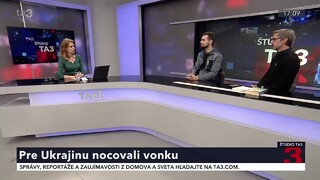 Pre Ukrajinu nocovali pred budovou ruského veľvyslanectva v Bratislave. Čo bolo cieľom akcie?