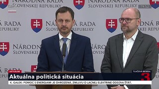TB premiéra E. Hegera a predsedu strany SaS R. Sulíka o aktuálnej politickej situácii