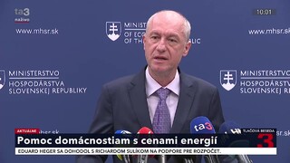 TB ministra hospodárstva K. Hirmana o pomoci domácnostiam s cenami energií
